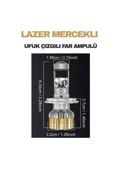 Fiat Fiorino 2007 - 2015 Mercek Led Ufuk Çizgili Far Ampulü Led Şimşek Etkili