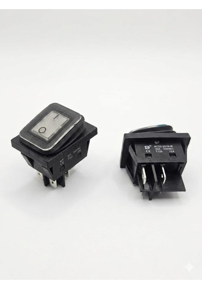 Anahtar Büyük On Off Beyaz Işıklı 30a 220v Kcd2-201nw-bw 4 Pin