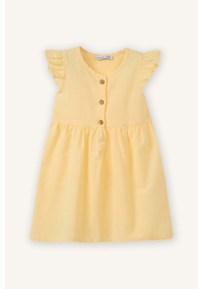 Defacto Flamlı Poplin Elbise Kız Bebek Z7402a226smyl127 Sarı-yl127