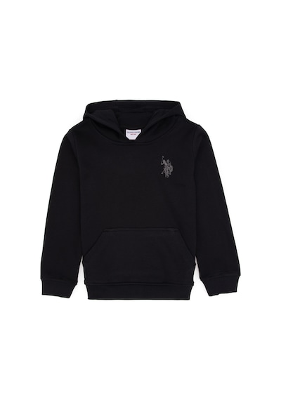 U.S. Polo Assn. Erkek Çocuk Siyah Kapüşonlu Basic Sweatshirt 50313980-VR046
