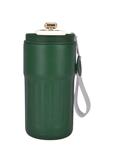Forzacase Paslanmaz Çelik Termometreli 450 Ml Çay Kahve Termosu - Fc944 Yeşil Yeşil