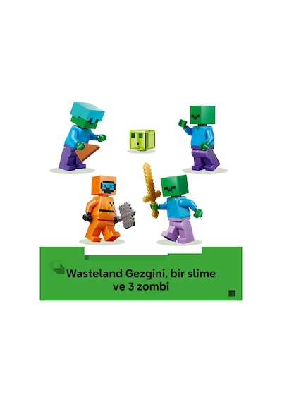 LEGO® Minecraft® Zombi Zindanı 21587 - 8 Yaş ve Üzeri Çocuklar için 3 Zombi Figürü İçeren Yaratıcı Oyuncak Yapım Seti (284 Parça)