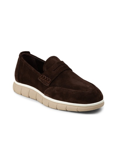 Deery Erkek Hakiki Süet Kahverengi Loafer Ayakkabı - 02045mkhve02