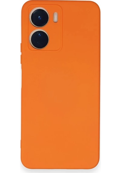 Muratech Newface Vivo Y16 Kılıf Nano İçi Kadife Silikon - Turuncu