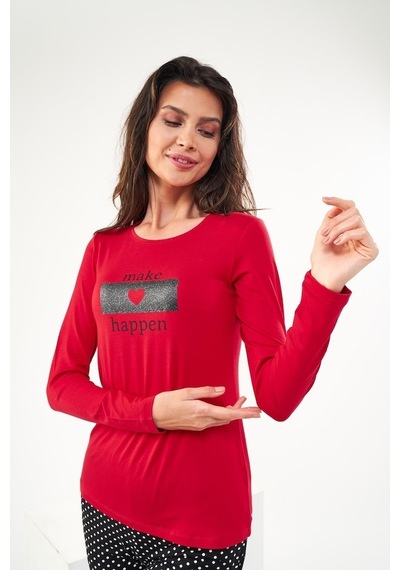 Pjs 22422 Kadın Baskılı O Yaka Pijama Takım