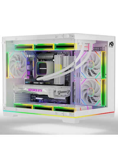 Orion Neon 6x Argb Fan Kumanda Ve Kontrolcü Micro Atx Boş Bilgisayar Kasası Beyaz