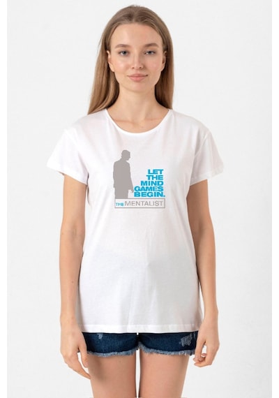 The Mentalist Let The Mind Beyaz Kadın Bisikletyaka Tshirt 001