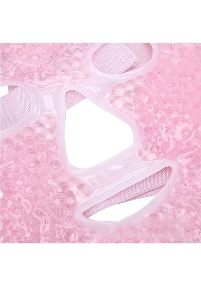 Terapi Jel Yüz Maskesi Soğuk Ve Sıcak Boncuklu Ayarlanabilir Maske Pembe