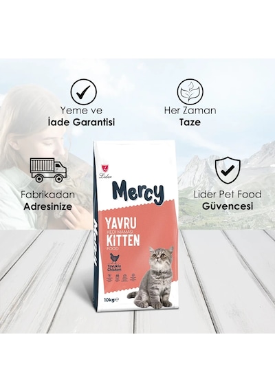 Mercy Tavuklu Yavru Kedi Maması 10 KG