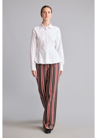 Defacto Fıtted Bengalin Peplum Uzun Kollu Gömlek I4741ax26auwt36 Beyaz-wt36