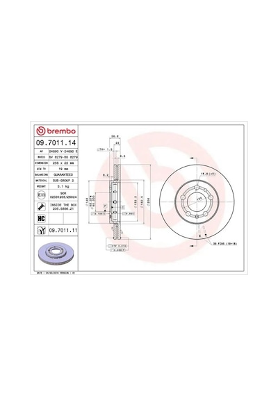 Skoda Fabia 2 Fren Diski On 2007-2014 Brembo 09701111 2adettir