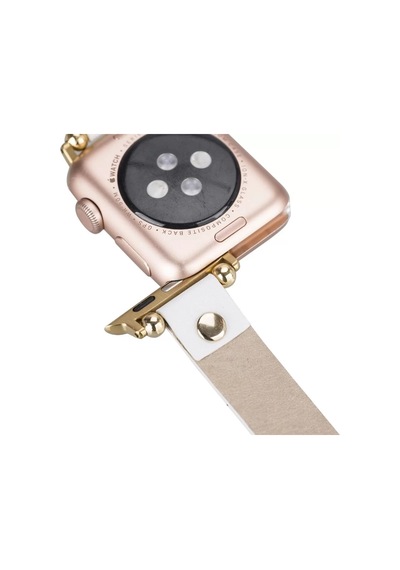 Apple Watch Uyumlu Deri Kordon 38-40-41mm Frg F3 Beyaz Diğer