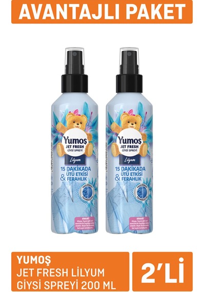 Yumoş Jet Fresh Lilyum Giysi Spreyi 2x200 Ml 4 Adet Diğer