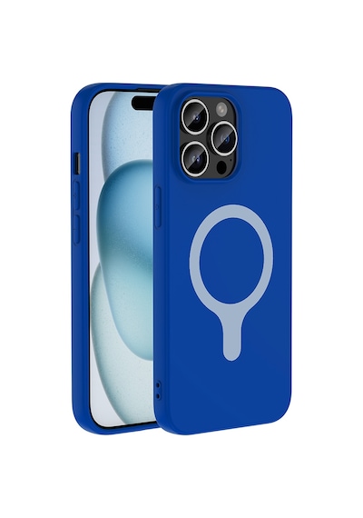 Apple iPhone Uyumlu 14 Pro Max Kılıf M-safe Şarj Özellikli Zore Aris Silikon Kapak - Saks Mavi