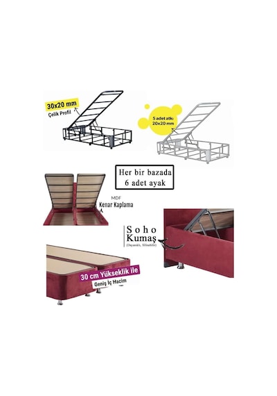 Nironyatak Niron Smart Yatak Baza Başlık Seti 160X200 Çift Kişilik Full Orto