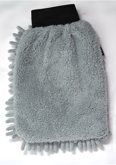 1 Adet Mikrofiber Şönil Oto Temizlik Ve Kurulama Eldiveni 16x24 Cm. Gri