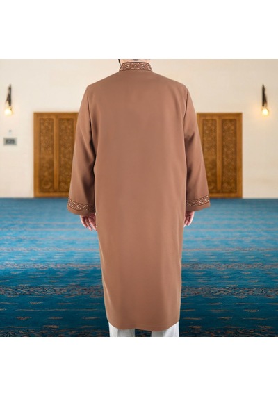 Kışlık Kaşe İmam Cübbesi Nevfel Kahve Çok Renkli