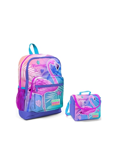 Coral High Flamingo Baskılıı Kız Çocuk İlkokul Çantası ve Beslenm