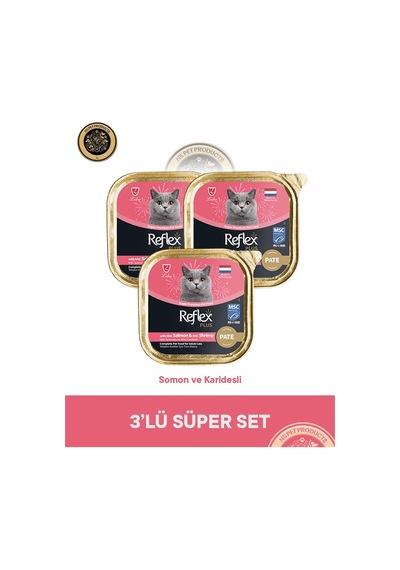 Reflex Plus Pate Somon Ve Karidesli Yetişkin Kedi Maması 3 85 G