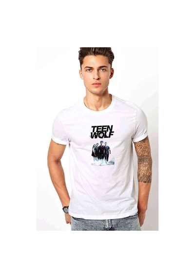 Teen Wolf Android Baskılı Beyaz Erkek Tshirt