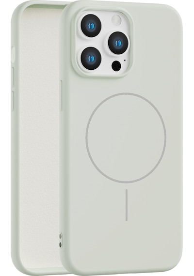 Apple Uyumlu iPhone 13 Pro İçi Kadife Magsafe Wireless Şarz Özellikli Telefon Kılıfı Bej