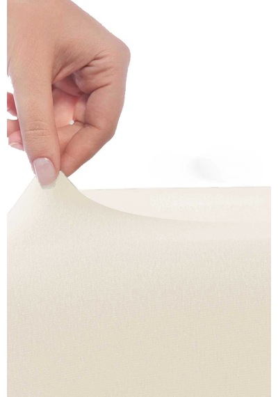 Tek Kişilik Düz Penye %100 Pamuklu Lastikli Çarşaf 100x200 Cm Newsheet Ekru Çok Renkli