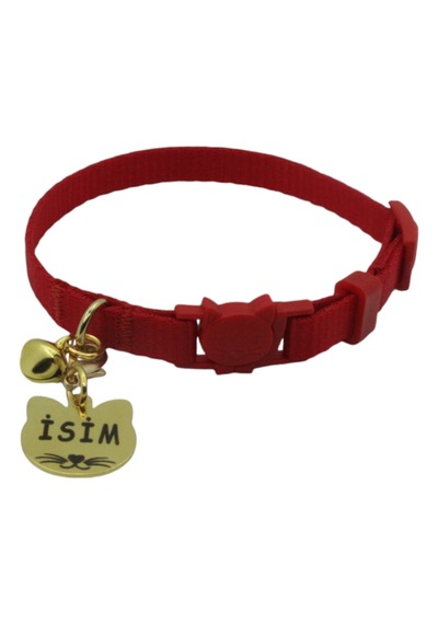 İsimli, Güvenlik Kilitli Kedi Tasması- , İsimlikli Tasma Krkk
