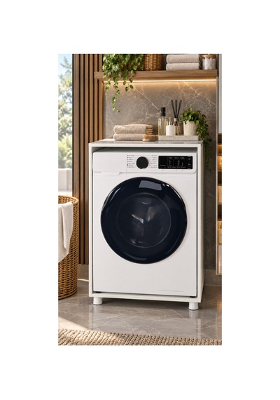 Fiona Çamaşır Makine Dolabı Çok Amaçlı Dolap Banyo Dolabı Beyaz - 886064696 Beyaz