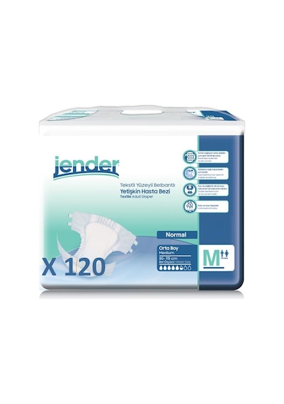 Jender 5.5 Damla Belbantlı Hasta Bezi Orta Boy M 120 Adet