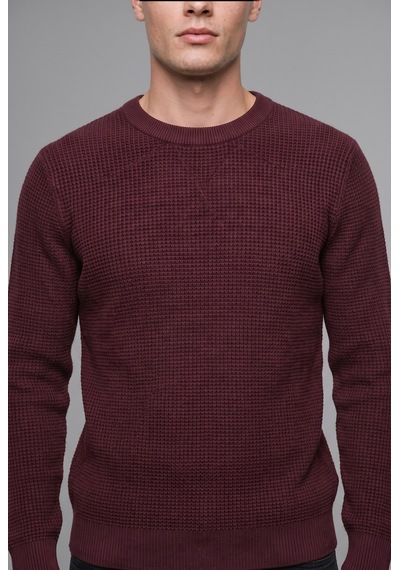 Defacto Standart Fıt Bisiklet Yaka Basic Kazak H8887ax26aubr34 Bordo-br34