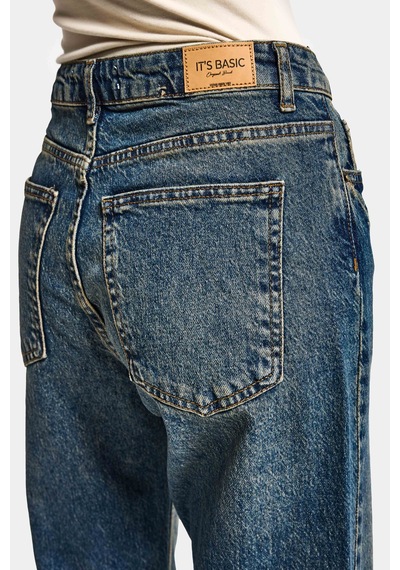 Itsbasic Kadın Tint Kot Rengi 2w5-8 Mry Flare Fit Komfort Kumaş İç Boy 83cm Denim Jean