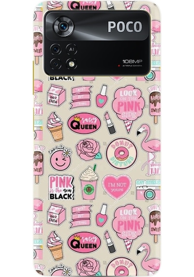 Xiaomi Poco X4 Pro 5G Kılıf Resimli Silikon Donut Flamingo 1415