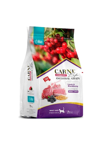 Carni Life Kuzu Eti Böğürtlen ve Kızılcıklı Yetişkin Kedi Maması 1500 G