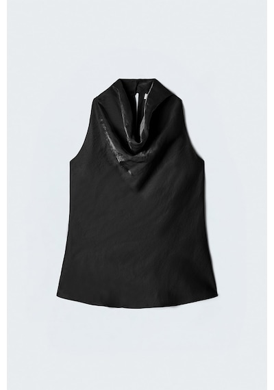 Sateen Aura Bluz - Siyah-137550