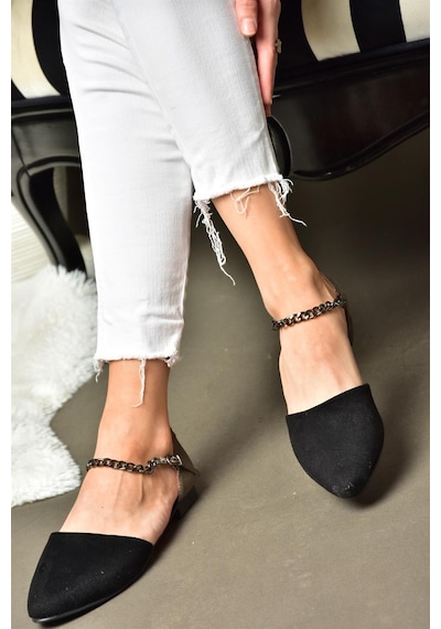 Fox Shoes Siyah/platin Kadın Babet B726024402 Siyah - Platin