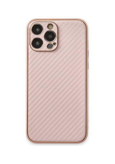 Apple İphone Uyumlu 13 Pro Max Kılıf Coco Karbon Silikon - Pembe Çok Renkli