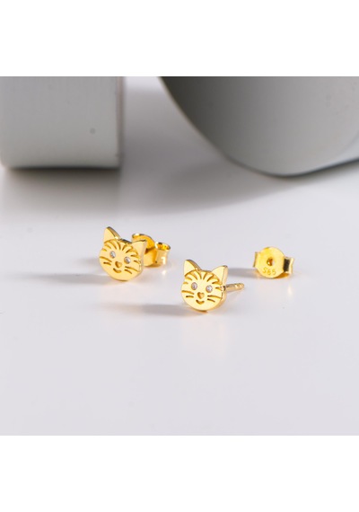 Goldkupe 14 Ayar Altın Sade Kedi Küpe 1,19 Gr-1392