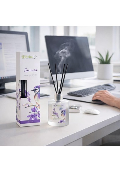 Lavanta Kokulu Reed Diffuser Oda Kokusu 50 Ml, Uzun Süre Kalıcı Ortam Kokulandırıcı, Çubuklu Oda Parfümü, Ev Ofis Banyo Dekoratif Koku Çözümü Diğer