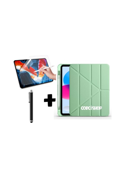 İpad 10.2 7.nesil Uyumlu Tablet Kılıfı Kalemlikli Silikon Ekran Koruyucu Kalem Arka Kapak
