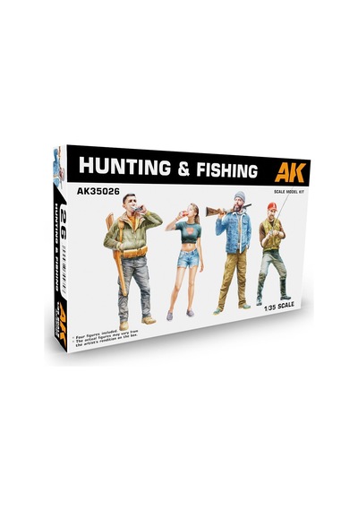 Ak 35026 1/35 Ölçek, Avcı Ve Balıkçı Figürleri, 4 Adet, Plastik Model Kiti