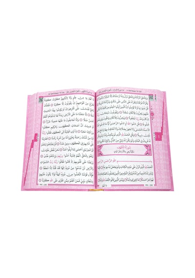Çantalı Kız Çocuk İbadet Seti Pembe Kabe Motifli İsimli Seccade Orta Boy Kuranı Kerim Tesbihli