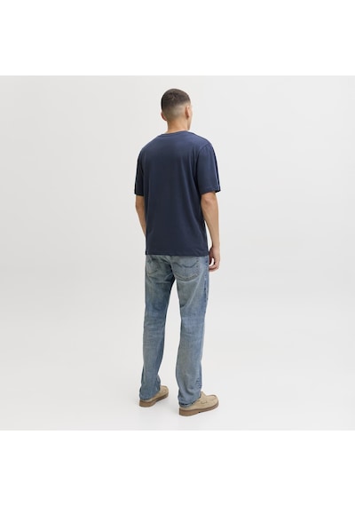 Jack & Jones Erkek Gögüs Logo Baskili Tisört - Devin - 12290173 Lacivert