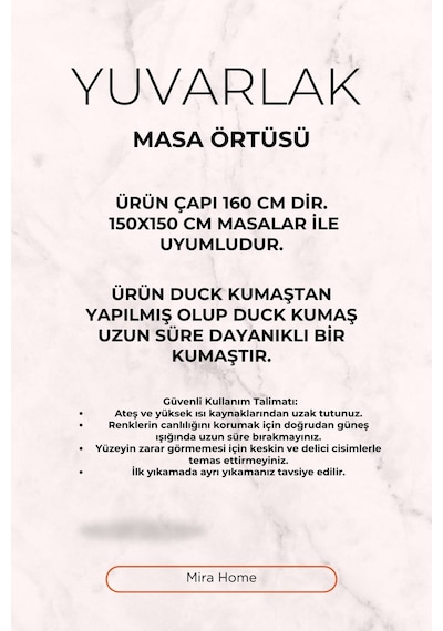 Yuvarlak Pastel Çiçek Desenli Duck Kumaş Masa Örtüsü 150x150 Cm Çok Renkli