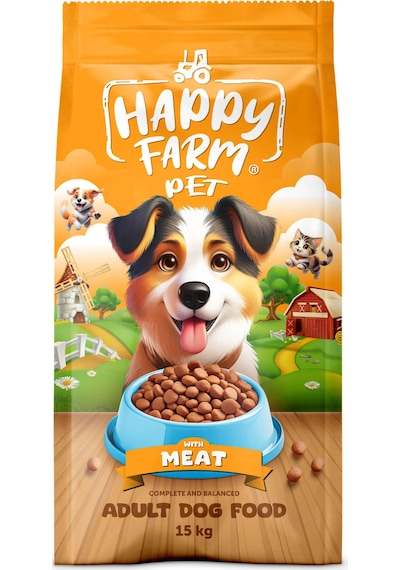 Happy Farm Etli Köpek Maması 15kg
