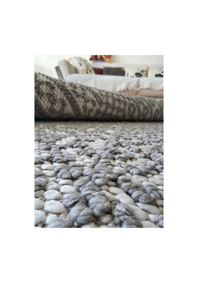 Badelya Home Monaco 0223 Krem Gri İskandinav Sisal Bukle Yumuşak Özel Ölçü Salon Koridor Mutfak Halısı Yolluk 0223-krem/gri