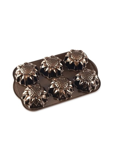 Nordicware 56448 6 Lı Mini Ayçiçek Kek Kalıbı Kahverengi