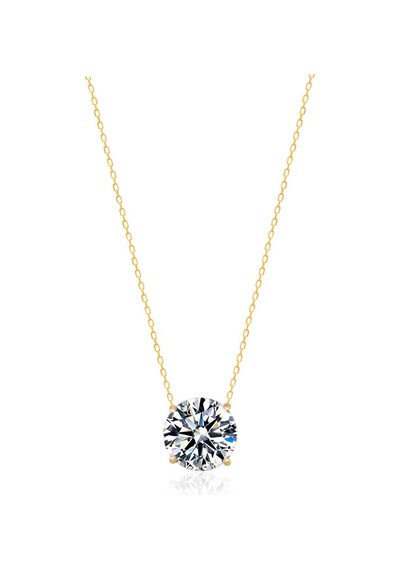 Cosar Silver 925 Ayar Zirkon Taşlı Yuvarlak Desenli Kolye Gold