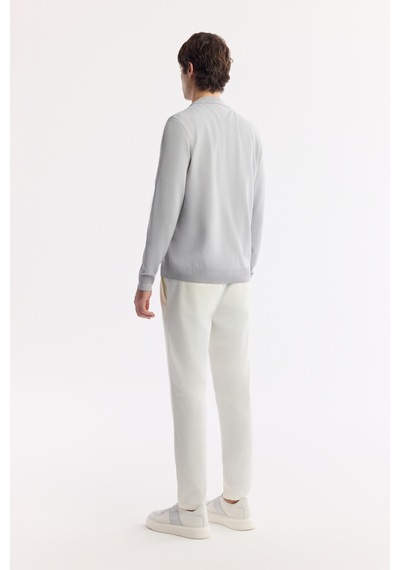 Avva Erkek Gri Polo Yaka Düğmeli Rayon Tüylenmeyen Triko Regular Fit Hırka A51y5008