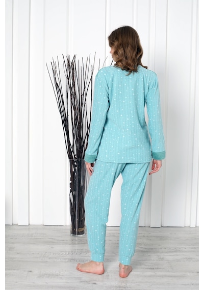Wordex Fwn 04-3301 Peluş Welsoft Polar Kışlık Yumoş Geyikli Kadın Pijama Takımı Yeşil