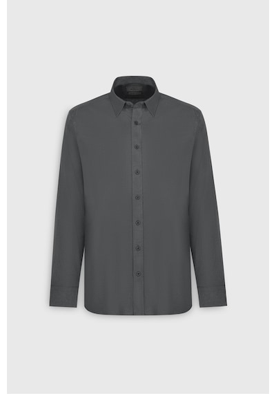 AC&Co / Altınyıldız Classics  Erkek Hakı %100 Pamuk Slim Fit Dar Kesim Düğmeli Yaka Flanel Gömlek Haki